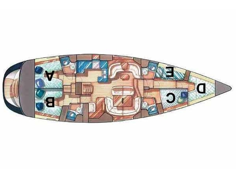 Rzut jachtu Sun Odyssey 54DS Felicita