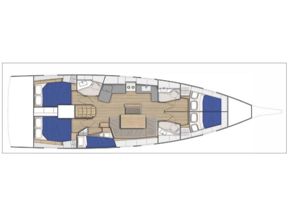Rzut jachtu Oceanis 46.1 AF-O46.1
