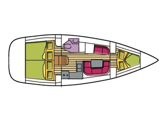 Rzut jachtu Sun Odyssey 36i Lyra