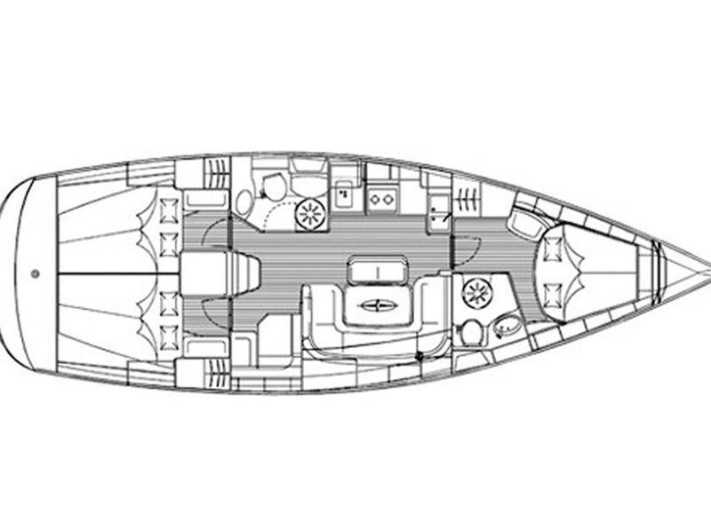 Rzut jachtu Bavaria 39 Cruiser Ira