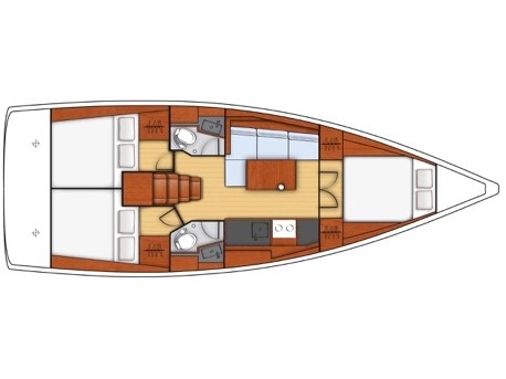 Rzut jachtu Oceanis 38.1 Missy