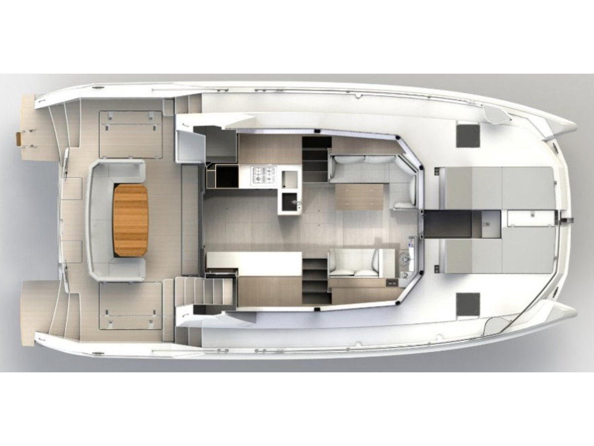 Rzut jachtu Leopard 46PC Moorings 464PC Exclusive