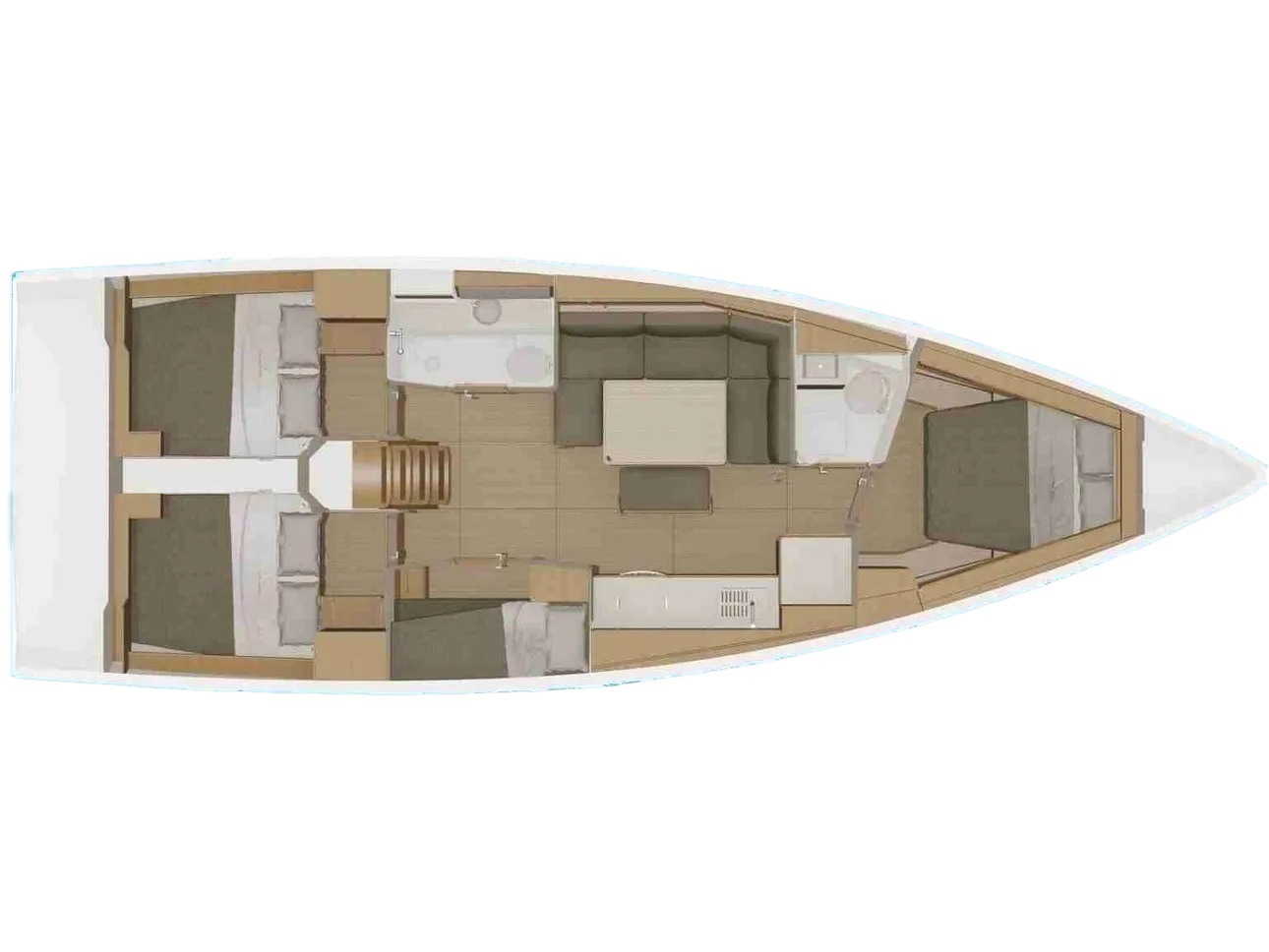 Rzut jachtu Dufour 430 Sanluis Blues