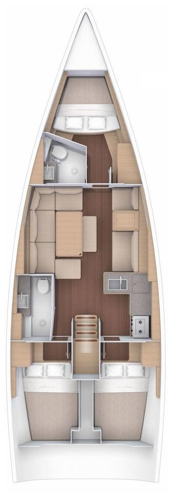 Rzut jachtu Dufour 412 Altair