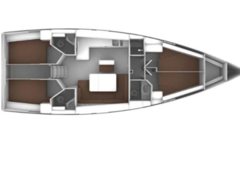 Rzut jachtu Bavaria Cruiser 46 Rava