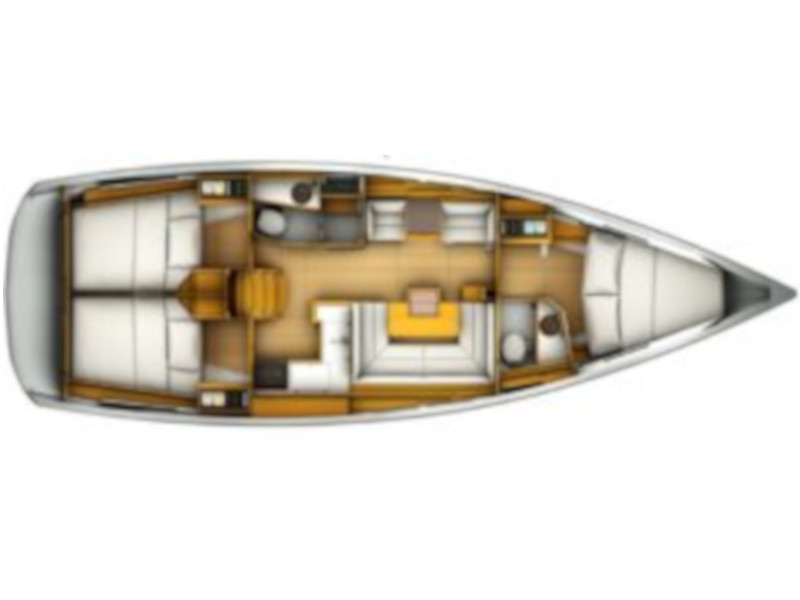 Rzut jachtu Sun Odyssey 419 Comanegra