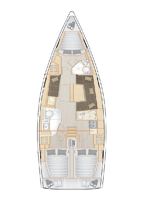 Rzut jachtu Hanse 388 Cassis