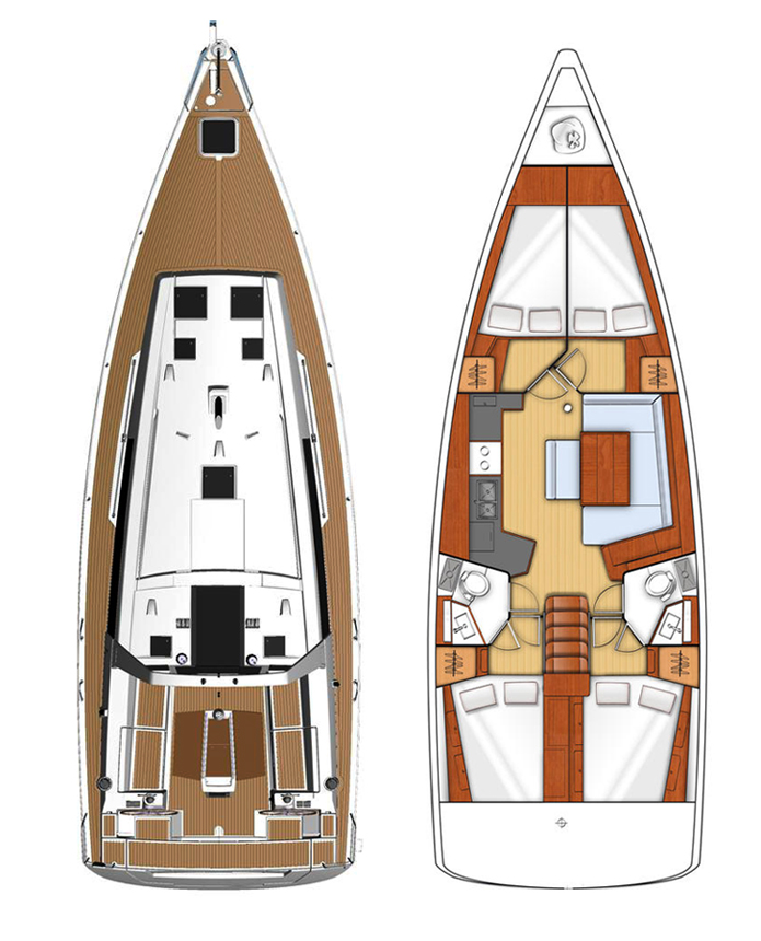 Rzut jachtu Oceanis 45 Neška II