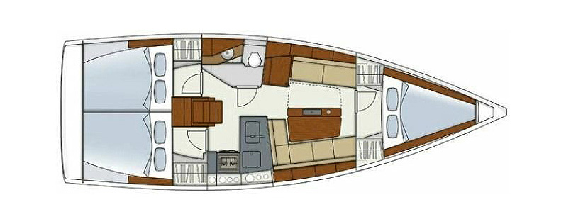 Rzut jachtu Hanse 345 Ursa Minor