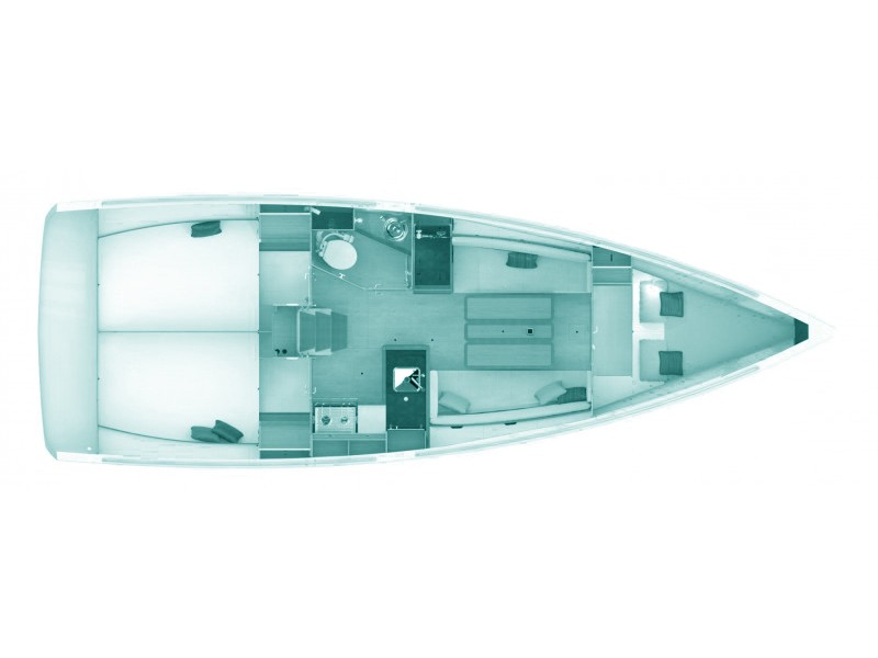 Rzut jachtu Sun Odyssey 349 Ferousa