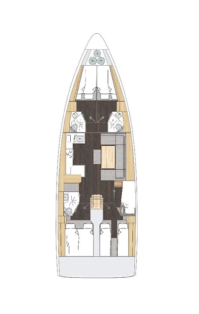 Rzut jachtu Bavaria C46 Sueno