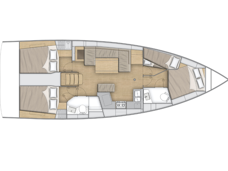 Rzut jachtu Oceanis 40.1 Elizabeth
