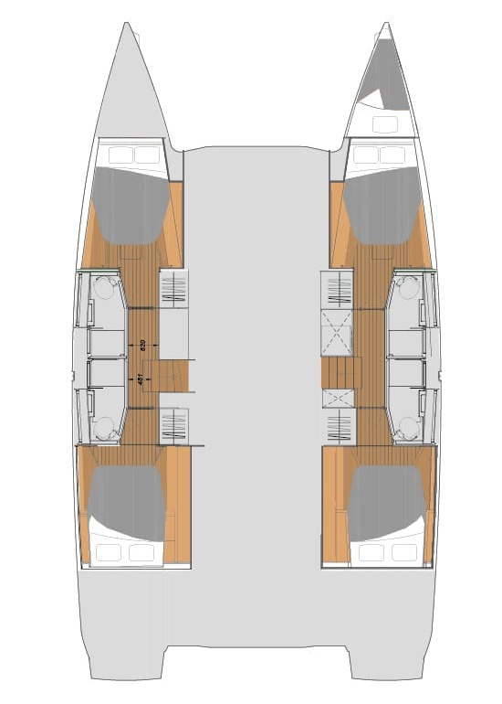 Rzut jachtu Fountaine Pajot Elba 45 Gelos