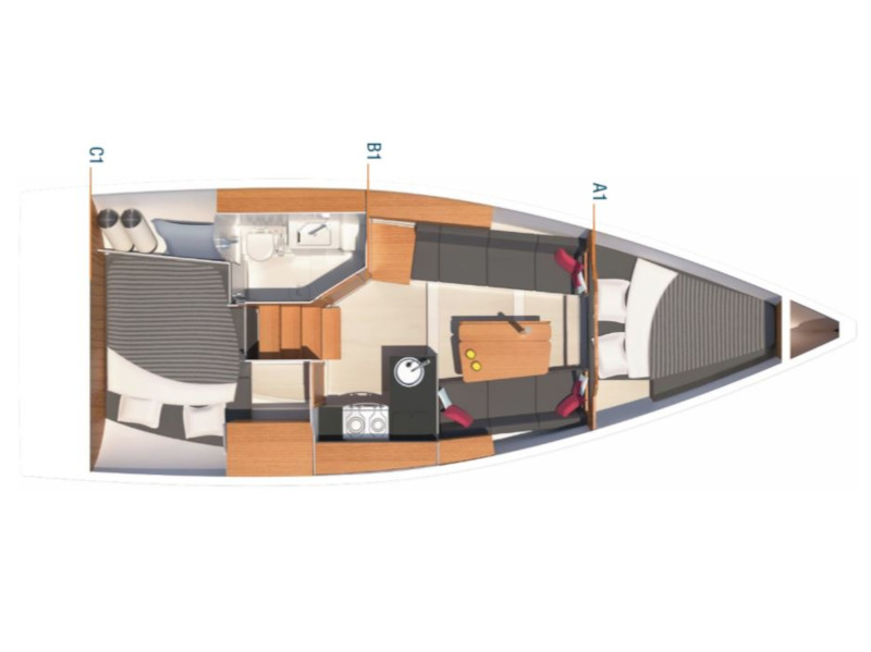 Rzut jachtu Hanse 315 Waldi