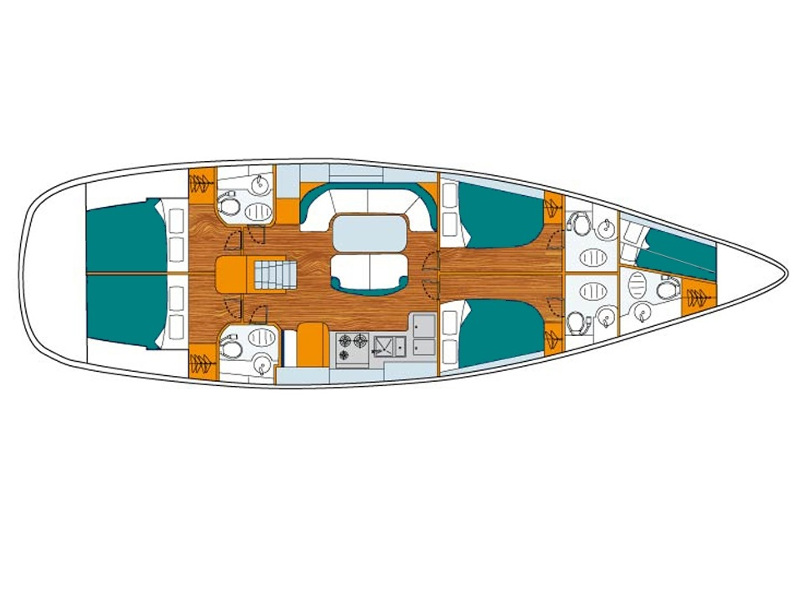 Rzut jachtu Beneteau 50 Viktoria II