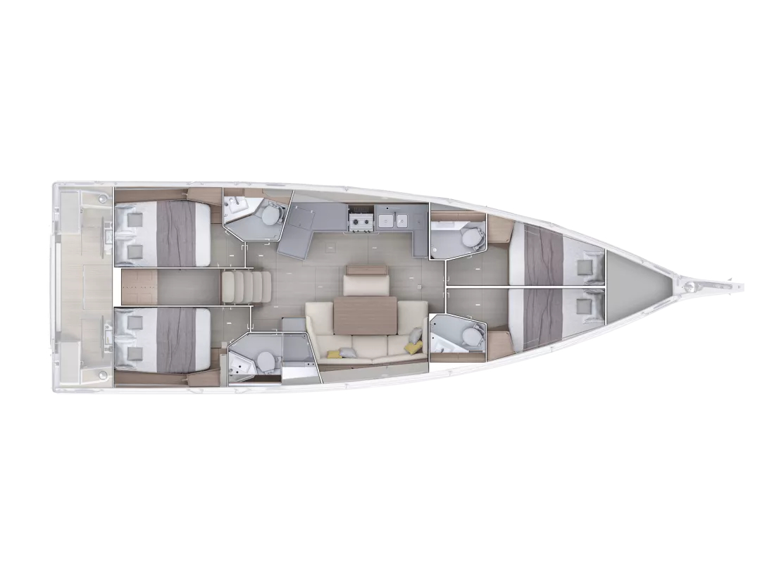 Rzut jachtu Oceanis 47 ADMIRADOR