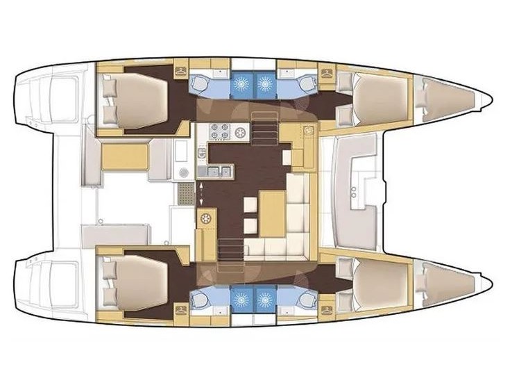 Rzut jachtu Lagoon 410 S2 Aloha