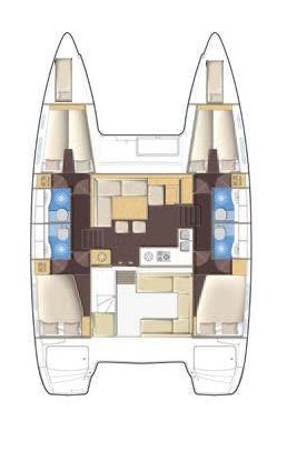 Rzut jachtu Lagoon 400 S2 Myrto