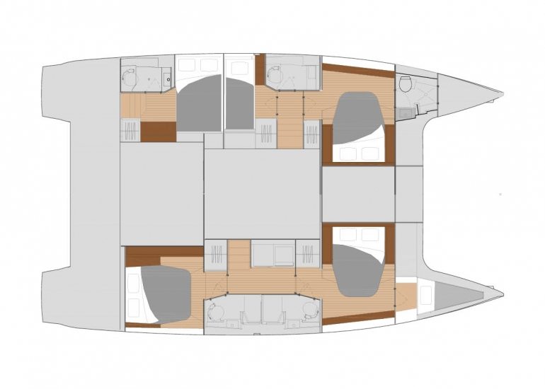 Rzut jachtu Fountaine Pajot Saona 47 Quintet Maravelle