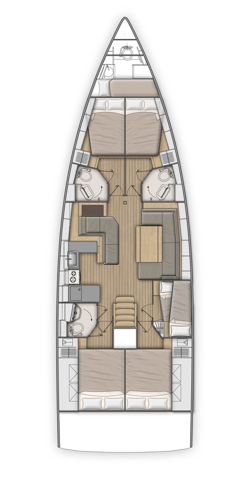 Rzut jachtu Oceanis 51.1 Lima