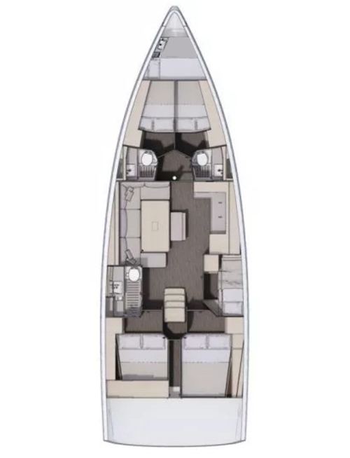 Rzut jachtu Dufour 470 Kaito
