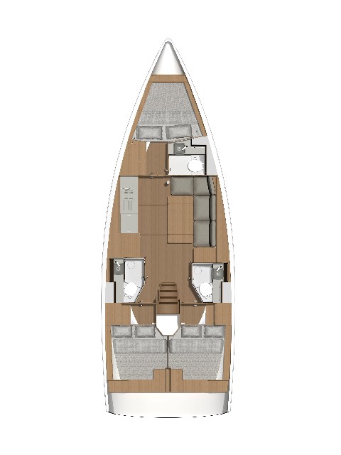 Rzut jachtu Dufour 390 GL Maestro