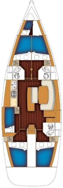 Rzut jachtu Cyclades 50.5 Kristina II