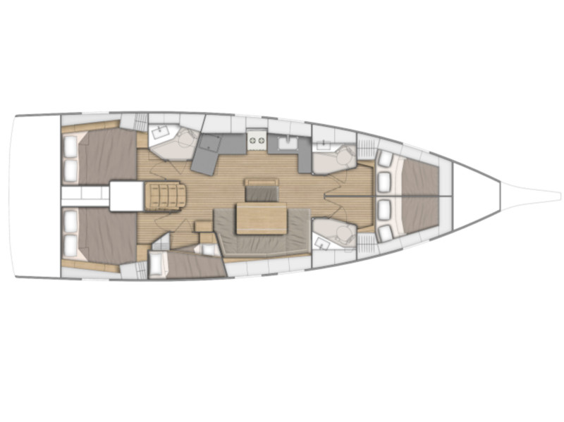 Rzut jachtu Oceanis 46.1 Sara
