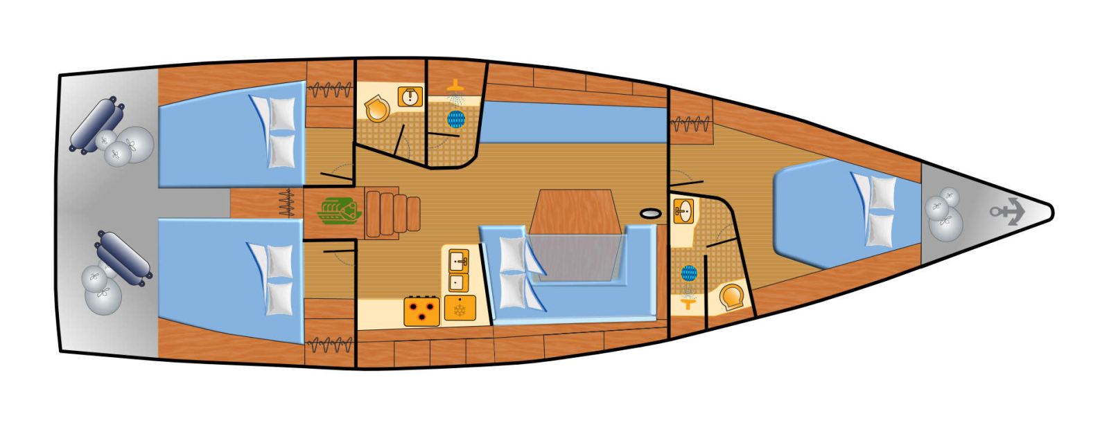 Rzut jachtu Dehler 46 SQ Hugo
