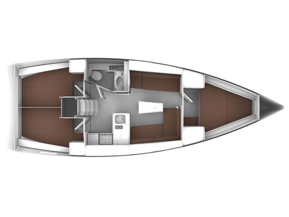 Rzut jachtu Bavaria 37 Cruiser Hanni
