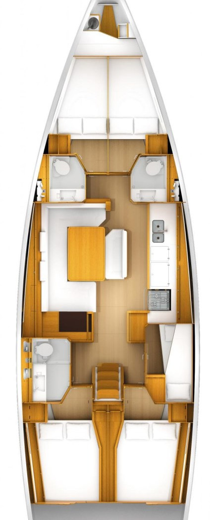 Rzut jachtu Sun Odyssey 519 4Fun
