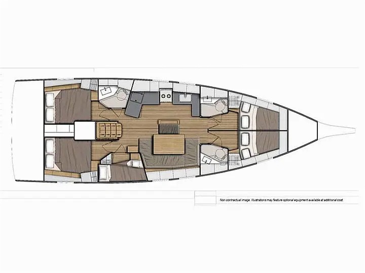 Rzut jachtu Oceanis 46.1 Olympic