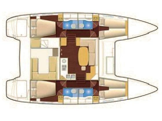 Rzut jachtu Lagoon 400 S2 Callisto L400