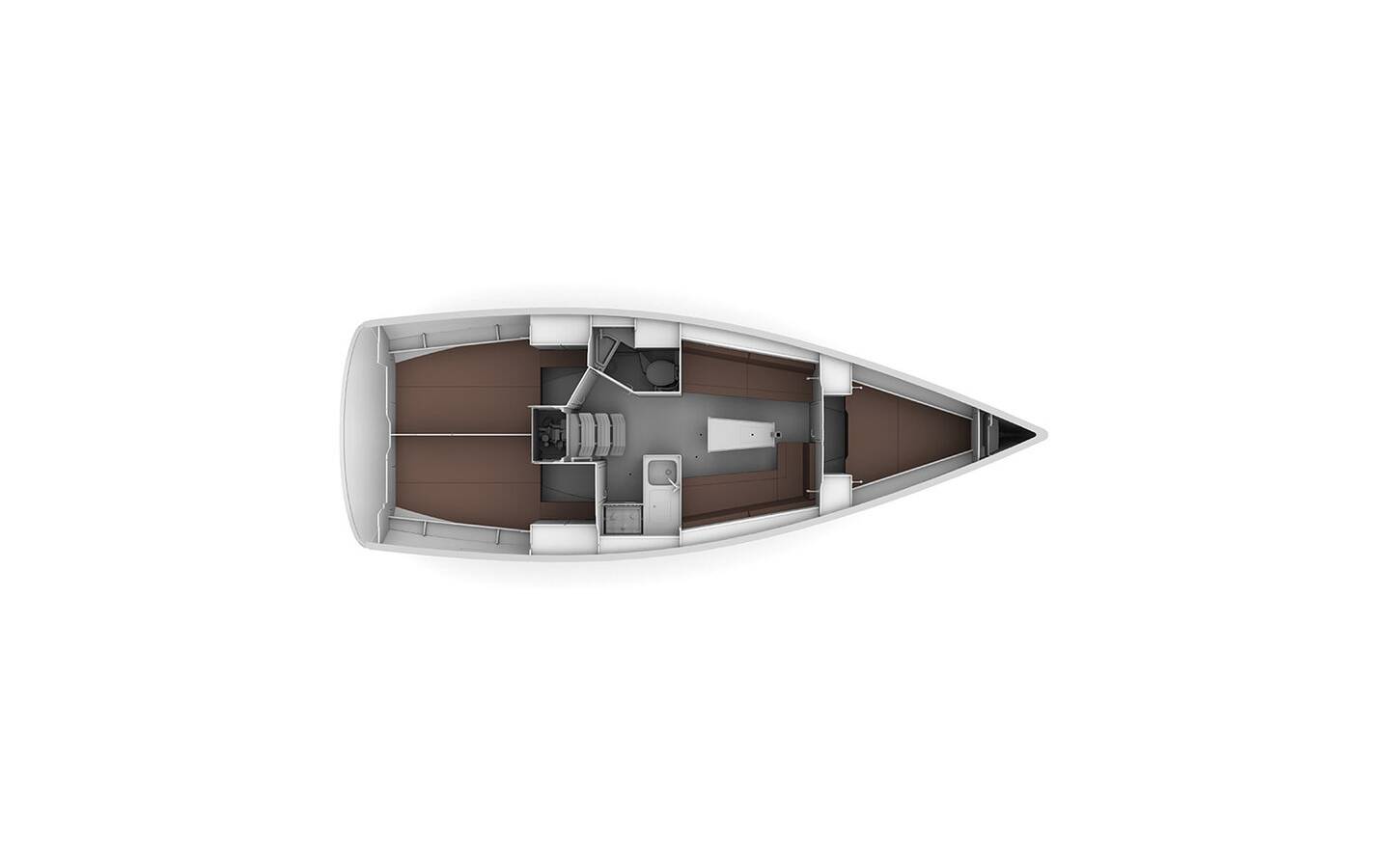 Rzut jachtu Bavaria Cruiser 34 Adria Tina