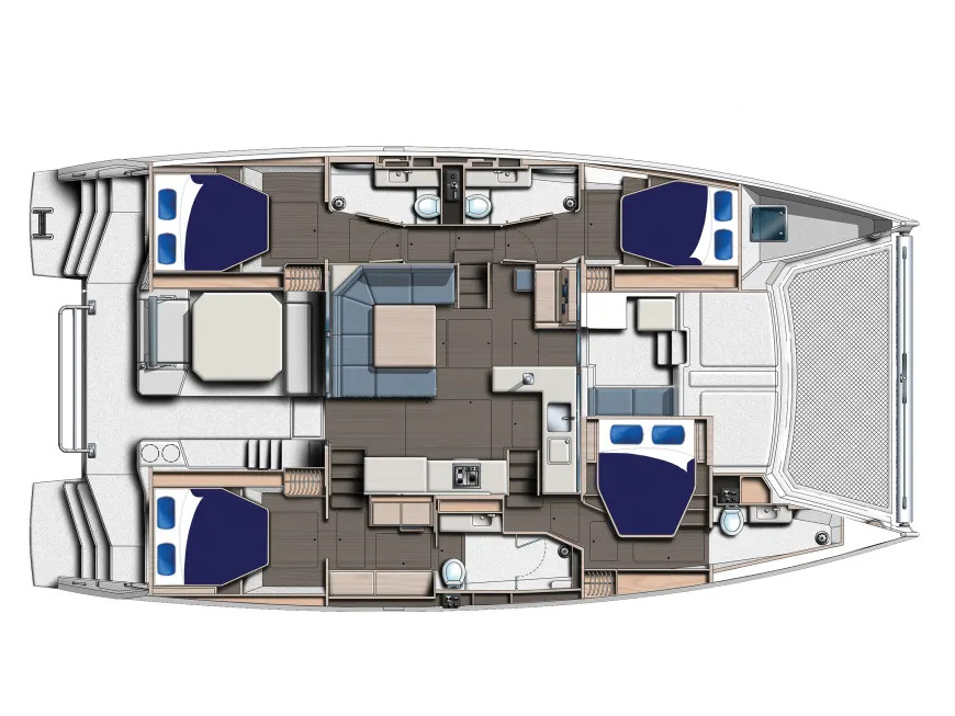 Rzut jachtu Leopard 50 Moorings 5000 Exclusive