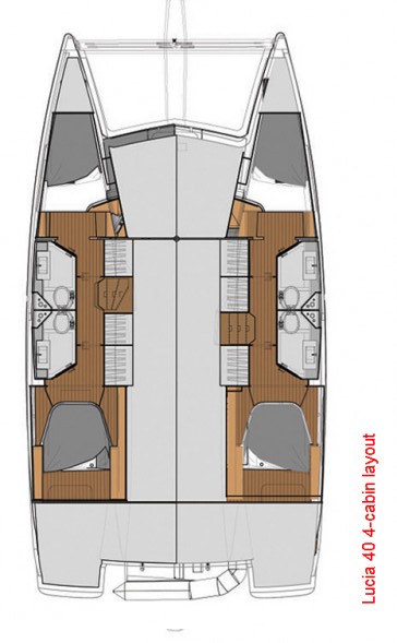 Rzut jachtu Fountaine Pajot Lucia 40 Shanti