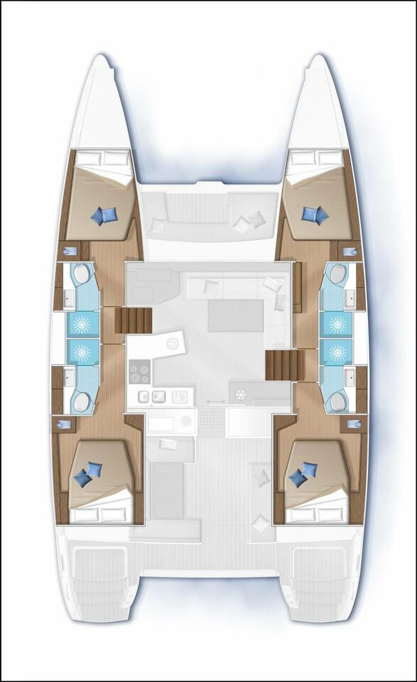 Rzut jachtu Lagoon 450 S Blue Diamond
