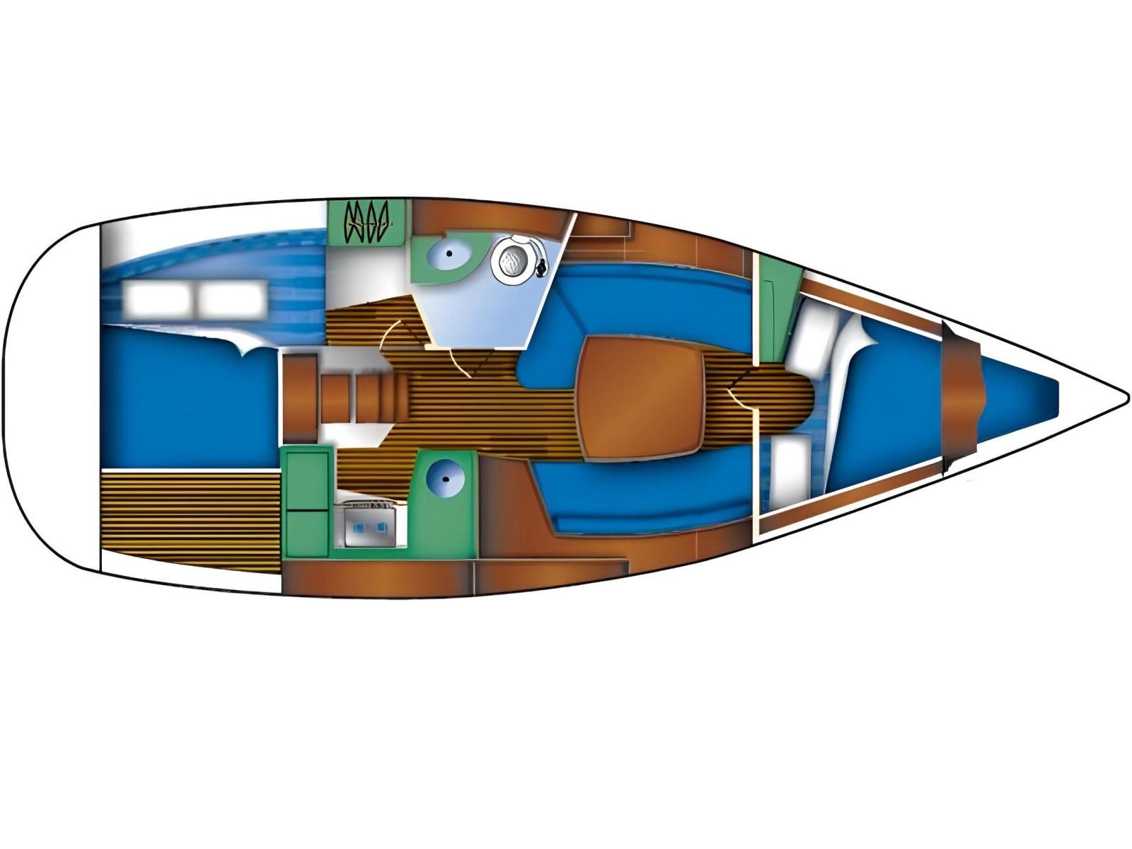 Rzut jachtu Sun Odyssey 32i Elif