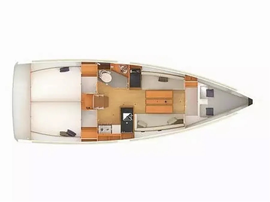 Rzut jachtu Sun Odyssey 349 Fig