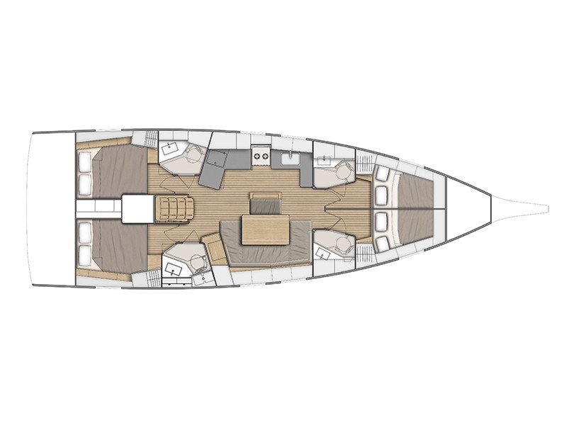 Rzut jachtu Oceanis 46.1 ZIA