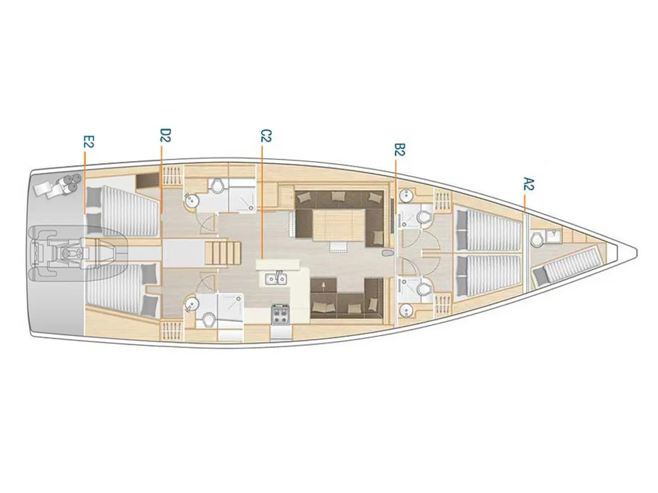 Rzut jachtu Hanse 588 Nausicaa II