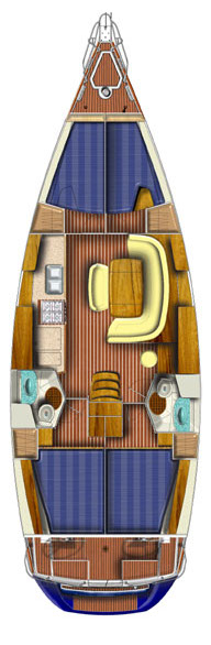 Rzut jachtu Sun Odyssey 45 Spanaki II
