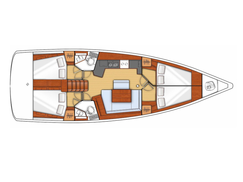 Rzut jachtu Oceanis 45 Viki