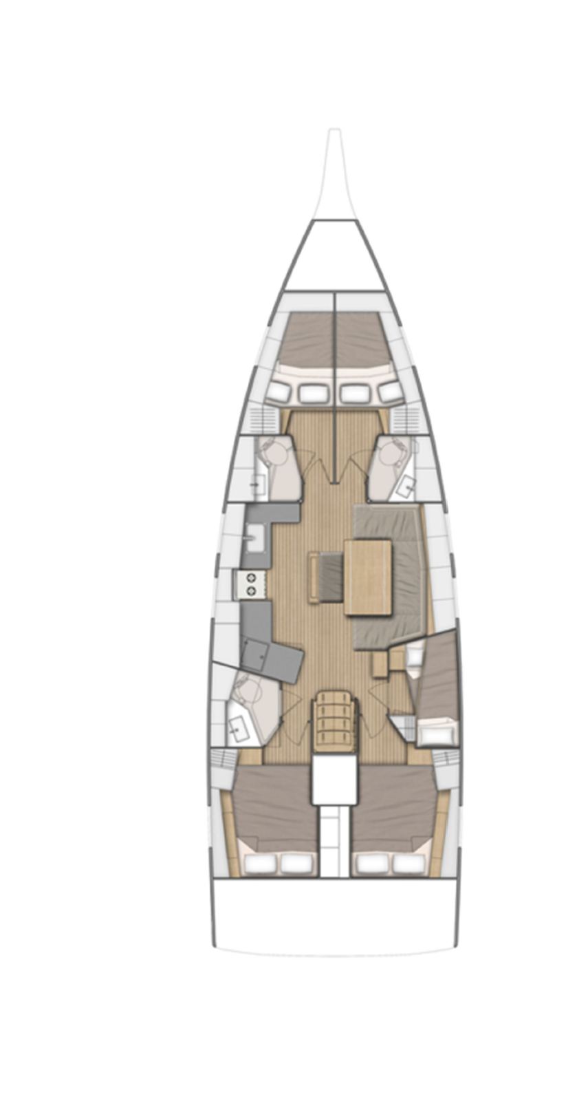 Rzut jachtu Oceanis 46.1 Mary Too