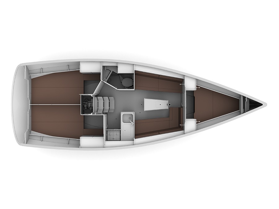 Rzut jachtu Bavaria Cruiser 34 Namaste