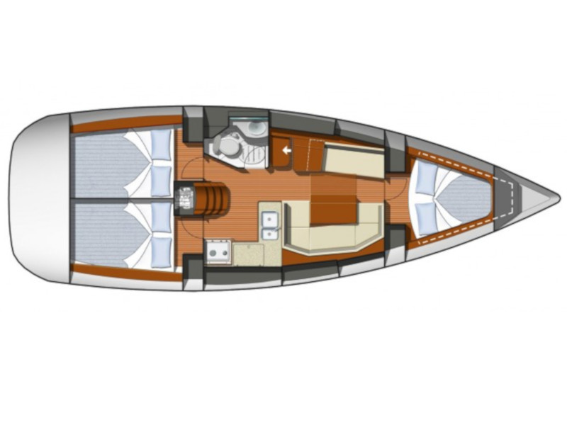 Rzut jachtu Sun Odyssey 36i Bliksem