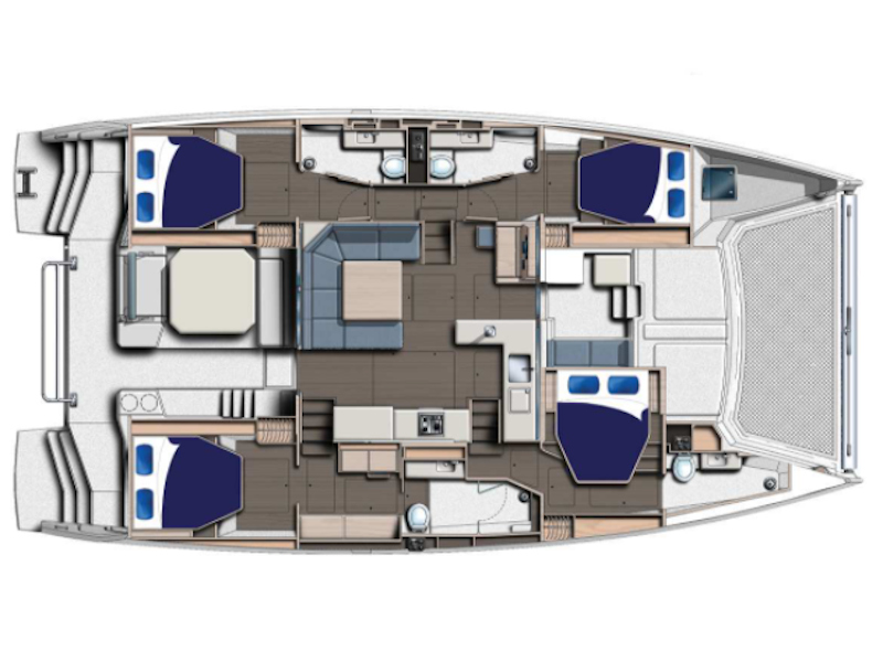 Rzut jachtu Leopard 50 Moorings 5000 Exclusive