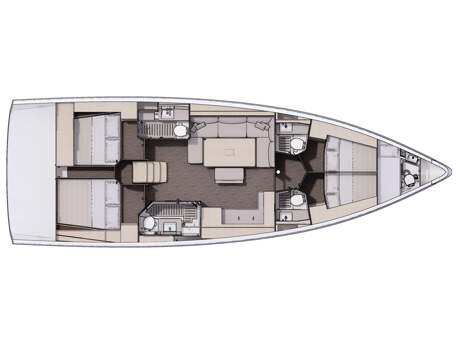 Rzut jachtu Dufour 470 Luna