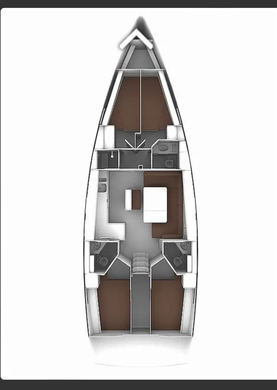 Rzut jachtu Bavaria Cruiser 46 Miber Mars