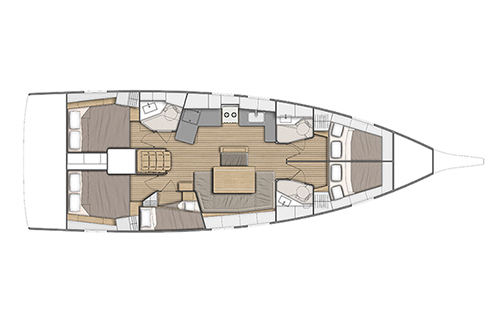 Rzut jachtu Oceanis 46.1 Whisper